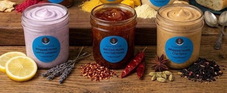 Artisan Whipped Honey Spreads | Creamed Honey, Spiced & Fruit Infused (6 oz)